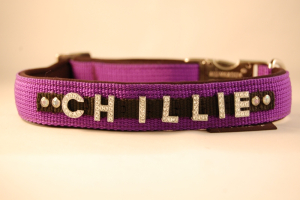 Preview: Halsband mit Strassbuchstaben