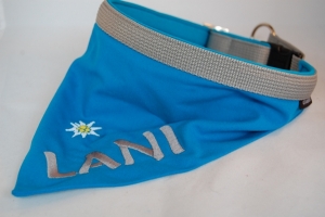 Preview: 2 in 1: Halstuch und Zugstophalsband mit Bestickung