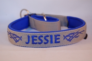 Zugstop Halsband bestickt