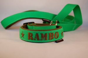 Preview: Agility Leine mit Wunschbestickung