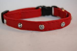 Preview: Kunstlederhalsband mit Swarovski