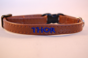 Katzenhalsband Nappaleder mit Bestickung