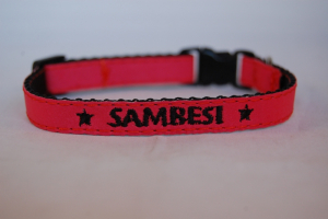 Preview: Katzenhalsband "REFLEX" mit Bestickung