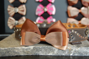 Katzen- und Hundeschleife Masche braun gross