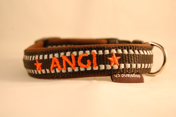 "REFLEX" Hundehalsband mit Wunschbestickung