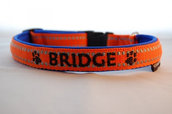 "REFLEX" Hundehalsband mit Wunschbestickung