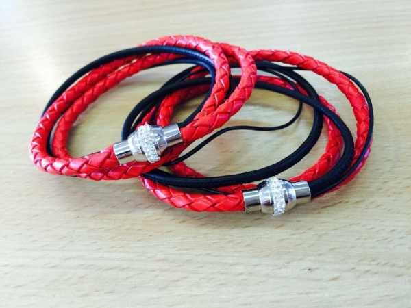 Lederarmband Strass