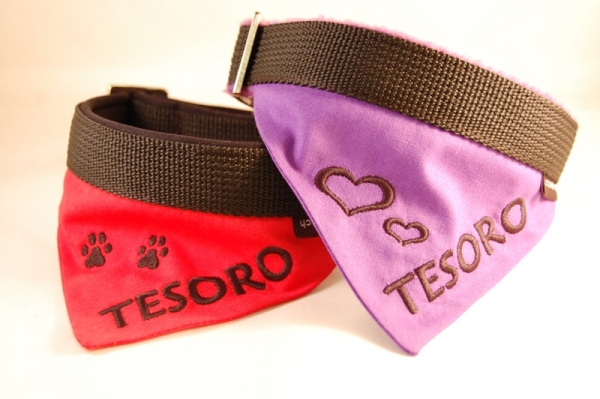 2 in 1: Halstuch und Halsband mit Bestickung