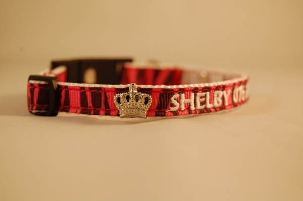 Katzenhalsband "ZEBRA" mit Bestickung