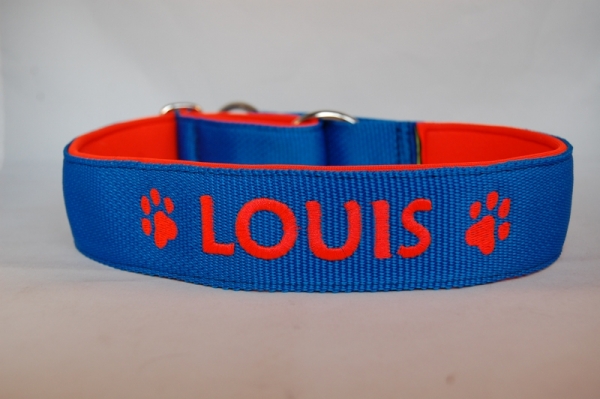 Zugstop Halsband bestickt
