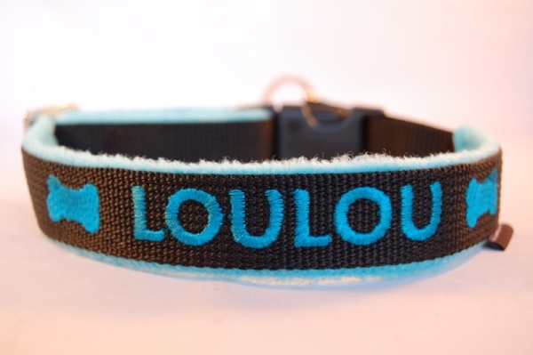 Zugstop Halsband bestickt